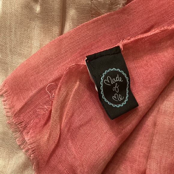 Set of 3 sheer square scarves- tan, mint & coral - Picture 2 of 3